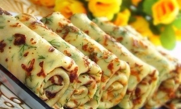 Сырные блины с зеленью Сырные блины с зеленью
