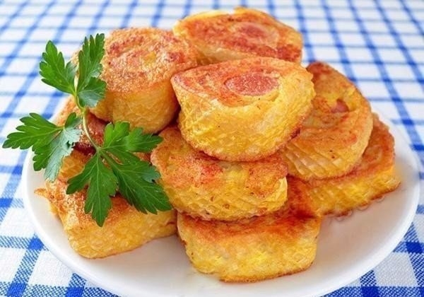 Сосиски с картофельным пюре в вафлях Сосиски с картофельным пюре в вафлях