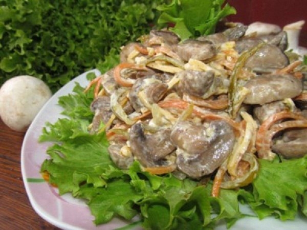 ГРИБНОЙ САЛАТ С СЫРОМ, МОРКОВЬЮ И СОЛЁНЫМИ ОГУРЦАМИ. ГРИБНОЙ САЛАТ С СЫРОМ, МОРКОВЬЮ И СОЛЁНЫМИ ОГУРЦАМИ.
