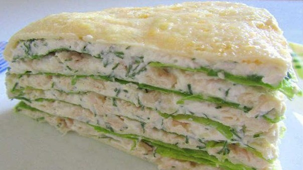Супер диетический белковый торт с курицей и творогом Супер диетический белковый торт с курицей и творогом