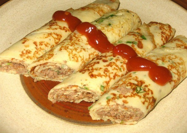 Картофельные блинчики с куриными потрошками Картофельные блинчики с куриными потрошками