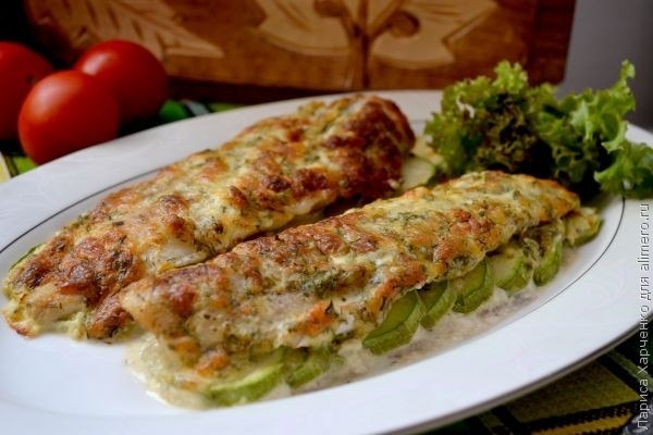 КАБАЧКИ ЗАПЕЧЁННЫЕ С РЫБОЙ КАБАЧКИ ЗАПЕЧЁННЫЕ С РЫБОЙ