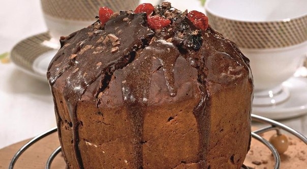 Творожный кулич с шоколадной глазурью Творожный кулич с шоколадной глазурью