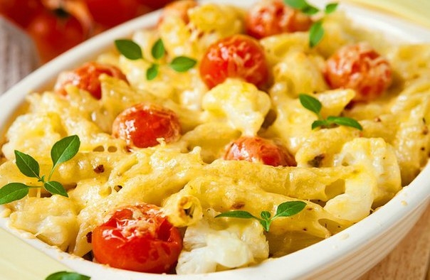 Запеканка из макарон с курицей и овощами Запеканка из макарон с курицей и овощами