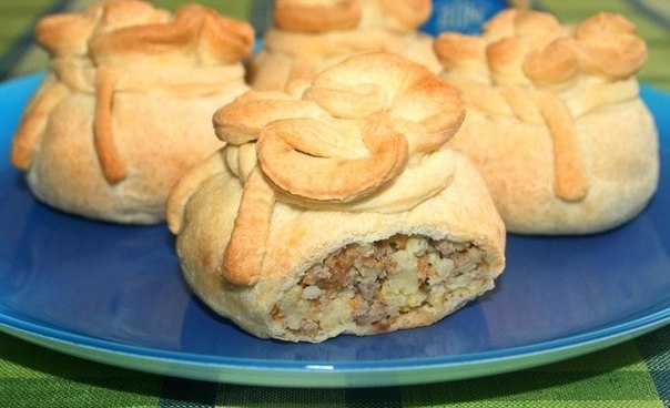 Мешочки с пшеном,мясом и овощами Мешочки с пшеном,мясом и овощами