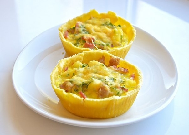 Мини киши с картошкой и мясным фаршем Мини киши с картошкой и мясным фаршем