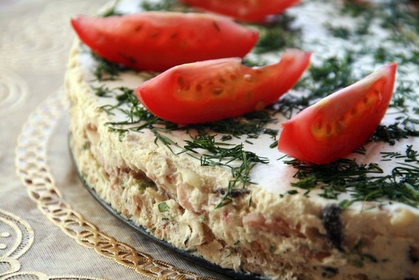 Сырный торт с ветчиной и грибами Сырный торт с ветчиной и грибами