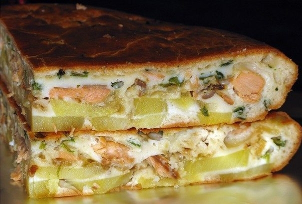 Вкусный рыбный пирог с картошкой