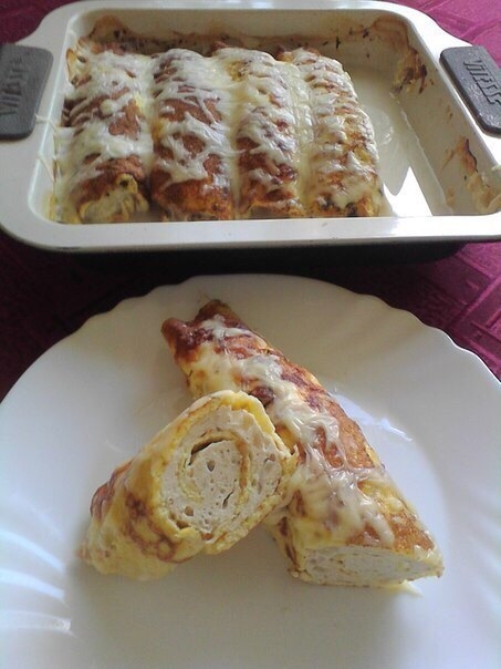 Фаршированные блинчики с сыром. Фаршированные блинчики с сыром.