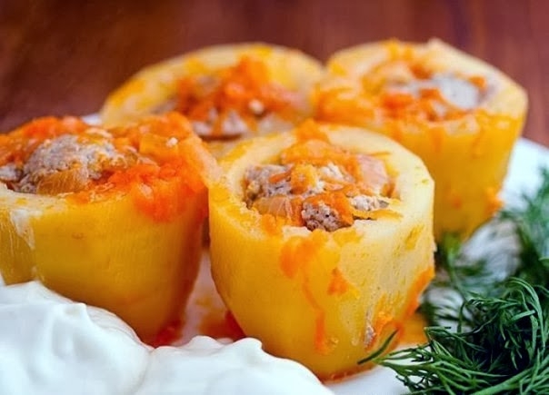 Самая вкусная фаршированная картошка Самая вкусная фаршированная картошка