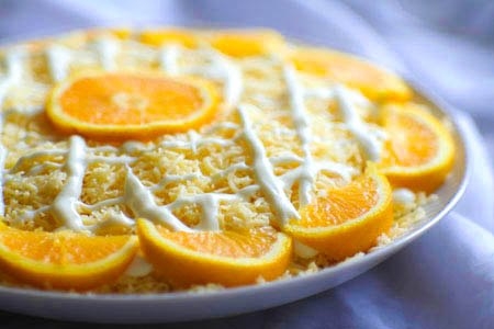 Салат &laquo;Дипломат&raquo; с апельсинами и сыром