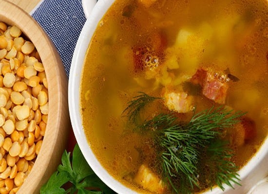 Суп гороховый с копченостями и с курицей Суп гороховый с копченостями и с курицей