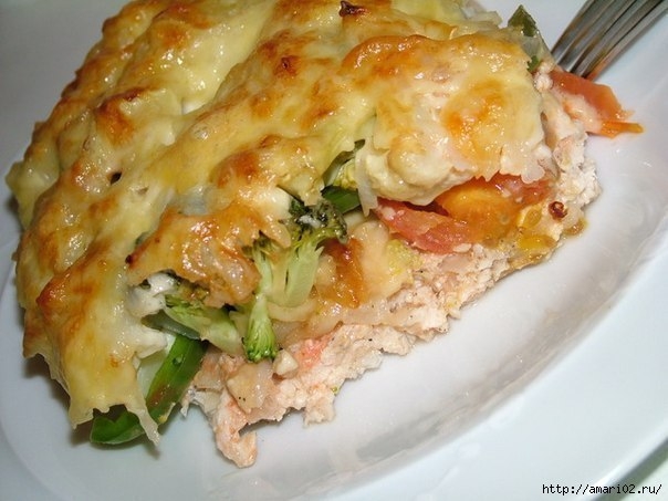 Запеканка из овощей с курицей.