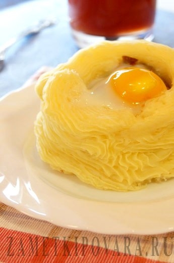 Картофельные гнезда с куриными желудками Картофельные гнезда с куриными желудками