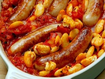 Овощное рагу с колбасками и фасолью Овощное рагу с колбасками и фасолью