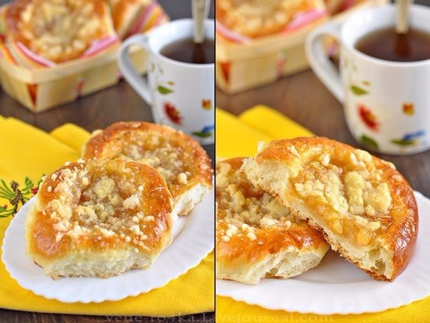 ВАТРУШКИ С ЯБЛОЧНО-МЕДОВОЙ НАЧИНКОЙ И ШТРЕЙЗЕЛЕМ