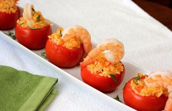 Фаршированные помидоры рисом и креветками Фаршированные помидоры рисом и креветками
