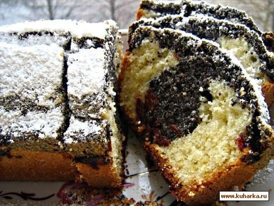 Кекс с маком и вишнями Кекс с маком и вишнями