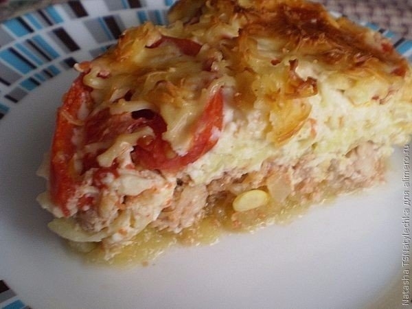Нежная запеканка из кабачка.