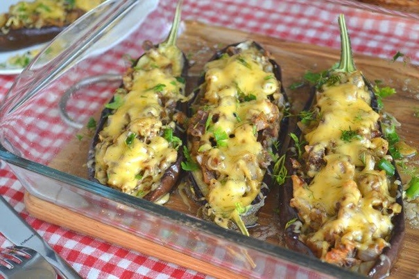 Баклажаны, фаршированные куриными пупками Баклажаны, фаршированные куриными пупками