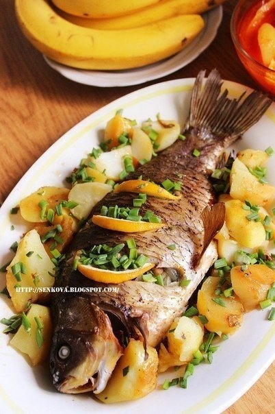 Карп, запеченный с грибами Карп, запеченный с грибами
