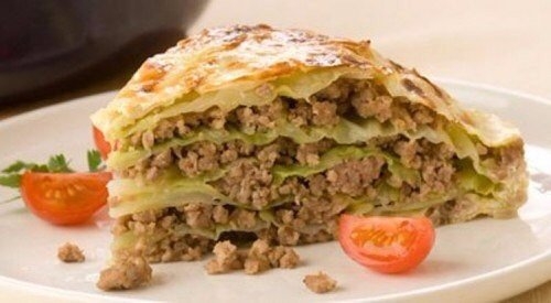 Капустная запеканка с мясом без заливки Капустная запеканка с мясом без заливки