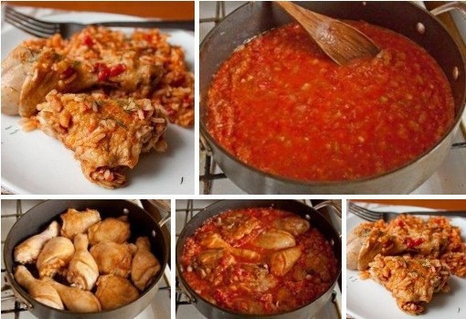Вкусное и питательное блюдо для ужина: Курица с рисом в томате Вкусное и питательное блюдо для ужина: Курица с рисом в томате