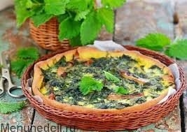 Киш с беконом и крапивой Киш с беконом и крапивой