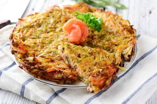 Картофельный пирог с семгой без муки Картофельный пирог с семгой без муки