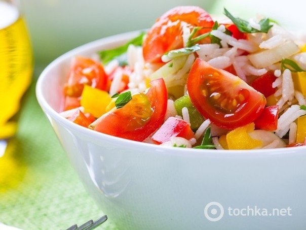 Китайский овощной салат с рисом Китайский овощной салат с рисом