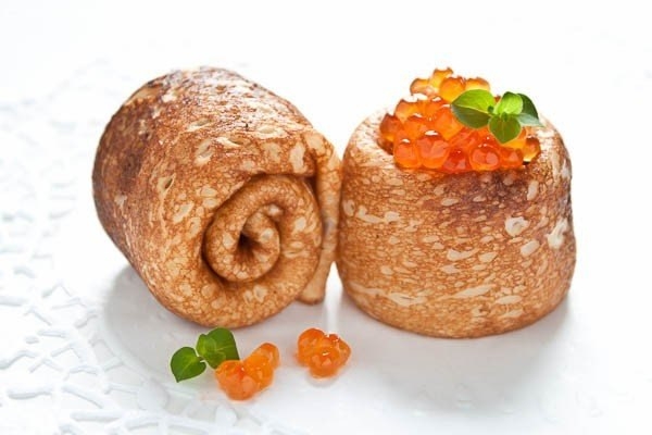 Блинчики с красной икрой Блинчики с красной икрой