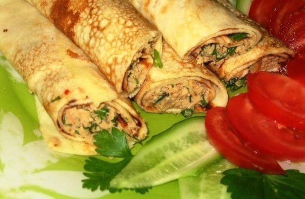 Блинчики с курицей. Блинчики с курицей.