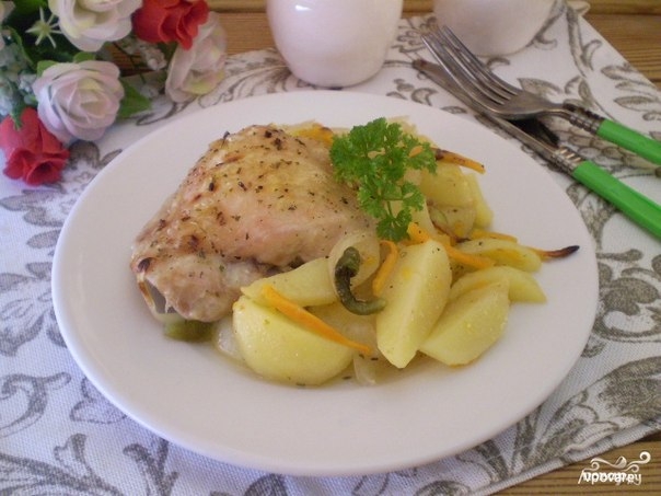 Бедро куриное с картошкой в духовке Бедро куриное с картошкой в духовке