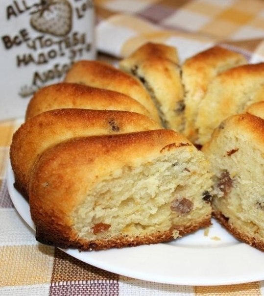 Кефирный кекс с апельсиновой цедрой и изюмом
