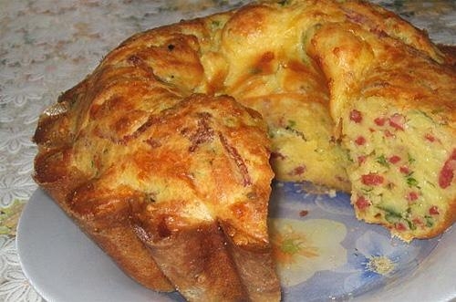 Кекс с ветчиной и сыром