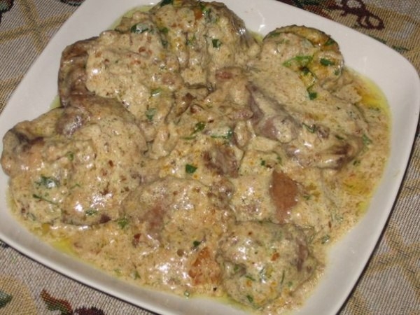 До чего же это вкусно! Куриная печень в орехово-чесночном соусе! До чего же это вкусно! Куриная печень в орехово-чесночном соусе!