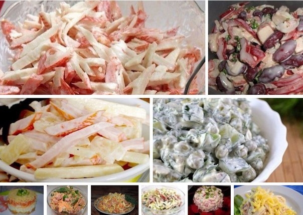Топ -десятка вкусных салатиков,которые готовятся за 10 минут!