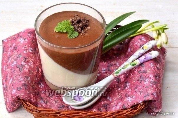 Панна-котта с шоколадом и сгущённым молоком Панна-котта с шоколадом и сгущённым молоком