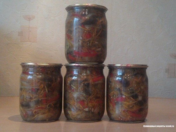 Корейская закуска из баклажан. Корейская закуска из баклажан.