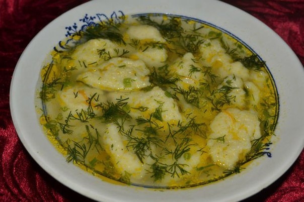 Овощной суп с галушками