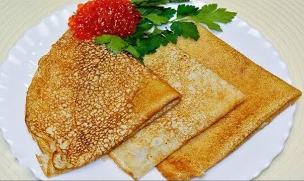 Блины на молоке в дырочку!