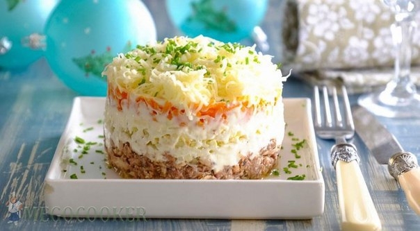 Салат Мимоза с сайрой