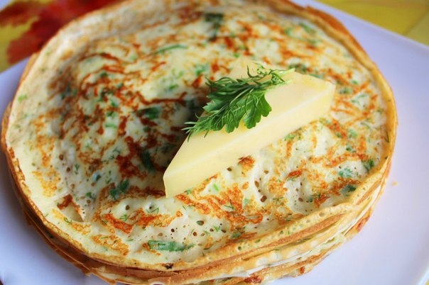 1. Сырные блины с зеленью