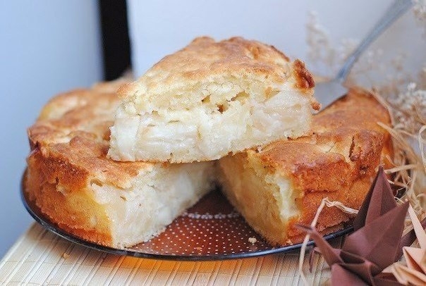 Творожный пирог с яблоками. Творожный пирог с яблоками.