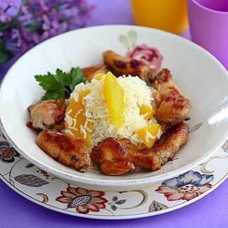 Куриные крылышки с рисом и апельсиновым маслом в мультиварке