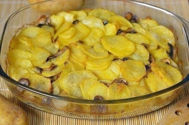 Рецепт: Картошка с грибами в сметане Рецепт: Картошка с грибами в сметане