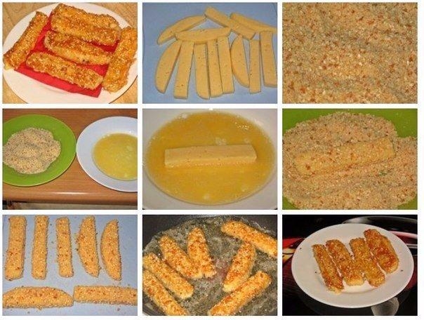 Рецепт: Сырные палочки Рецепт: Сырные палочки
