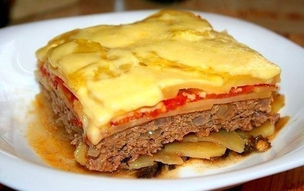 Рецепт: Овощная запеканка с фаршем Рецепт: Овощная запеканка с фаршем