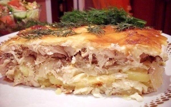 Рецепт: Сочная запеканка с курочкой Рецепт: Сочная запеканка с курочкой