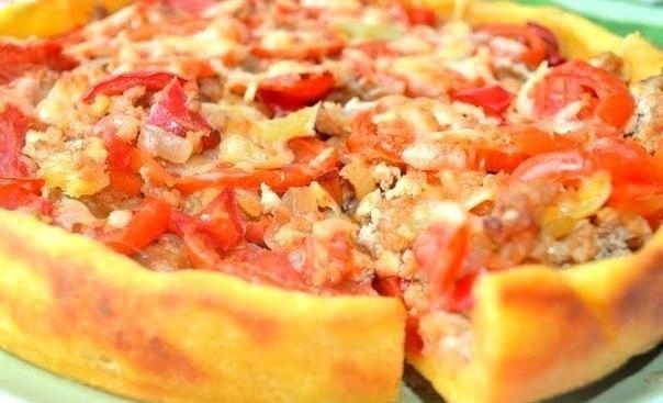 Рецепт: Деревенский пирог из картофельного теста с мясом и овощами Рецепт: Деревенский пирог из картофельного теста с мясом и овощами